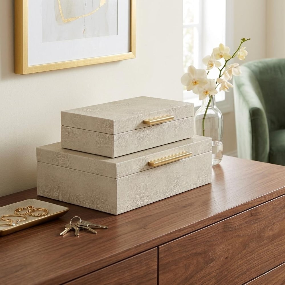 Lusan Black Vinyl Decorative Box Set