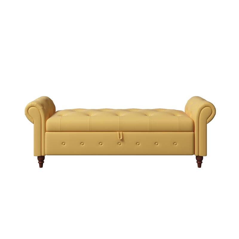 Modern Storage Bed Bench,Shoe Bench,Footrest with Rolled Arms