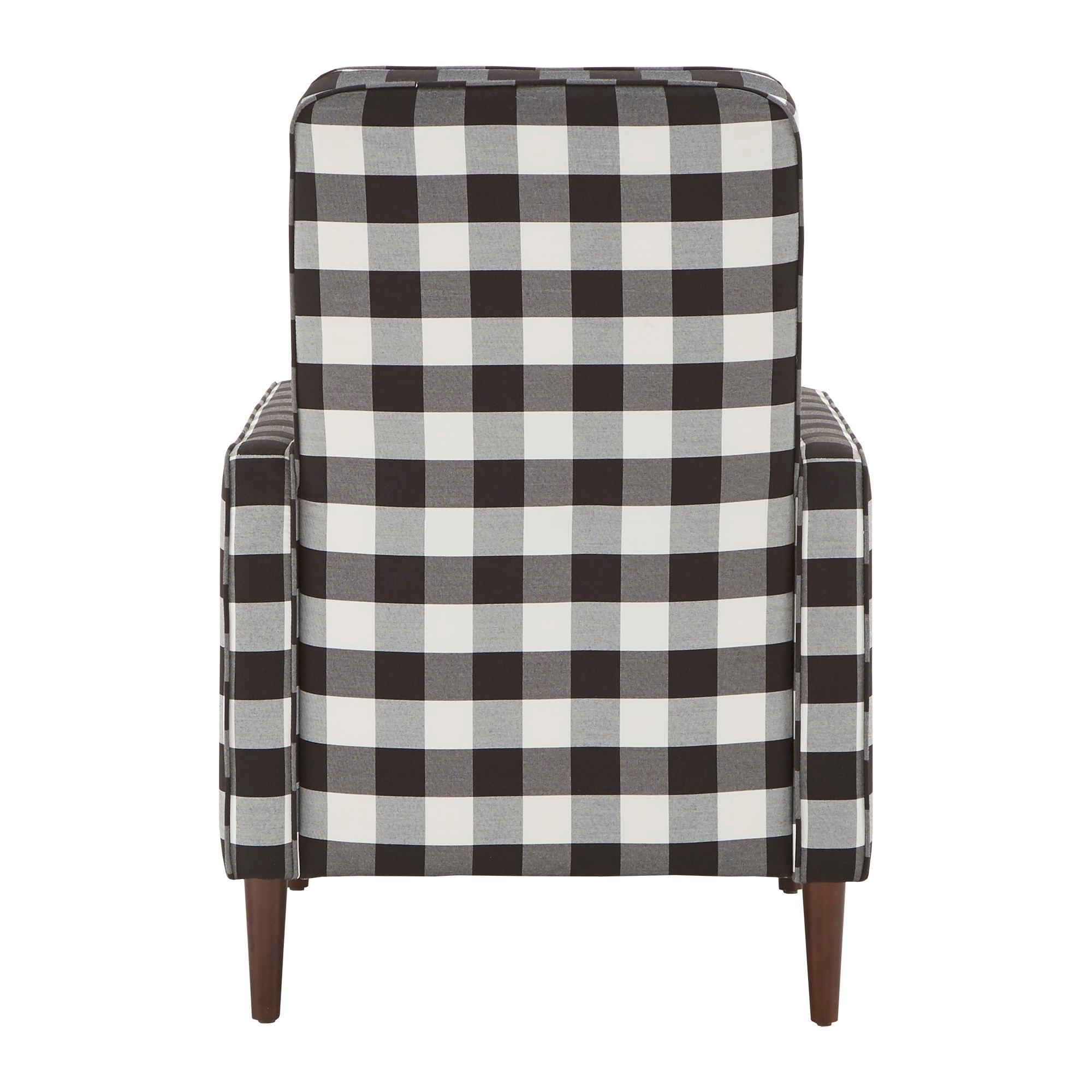 Ada Black and White Buffalo Check Plaid Accent Chair by iNSPIRE Q Classic