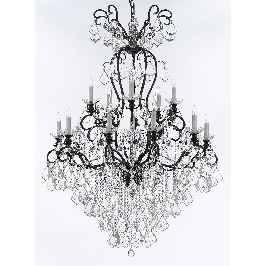 Swarovski TM Wrought Iron Crystal Chandelier - Chandeliers For Bedrooms by Overstock.com