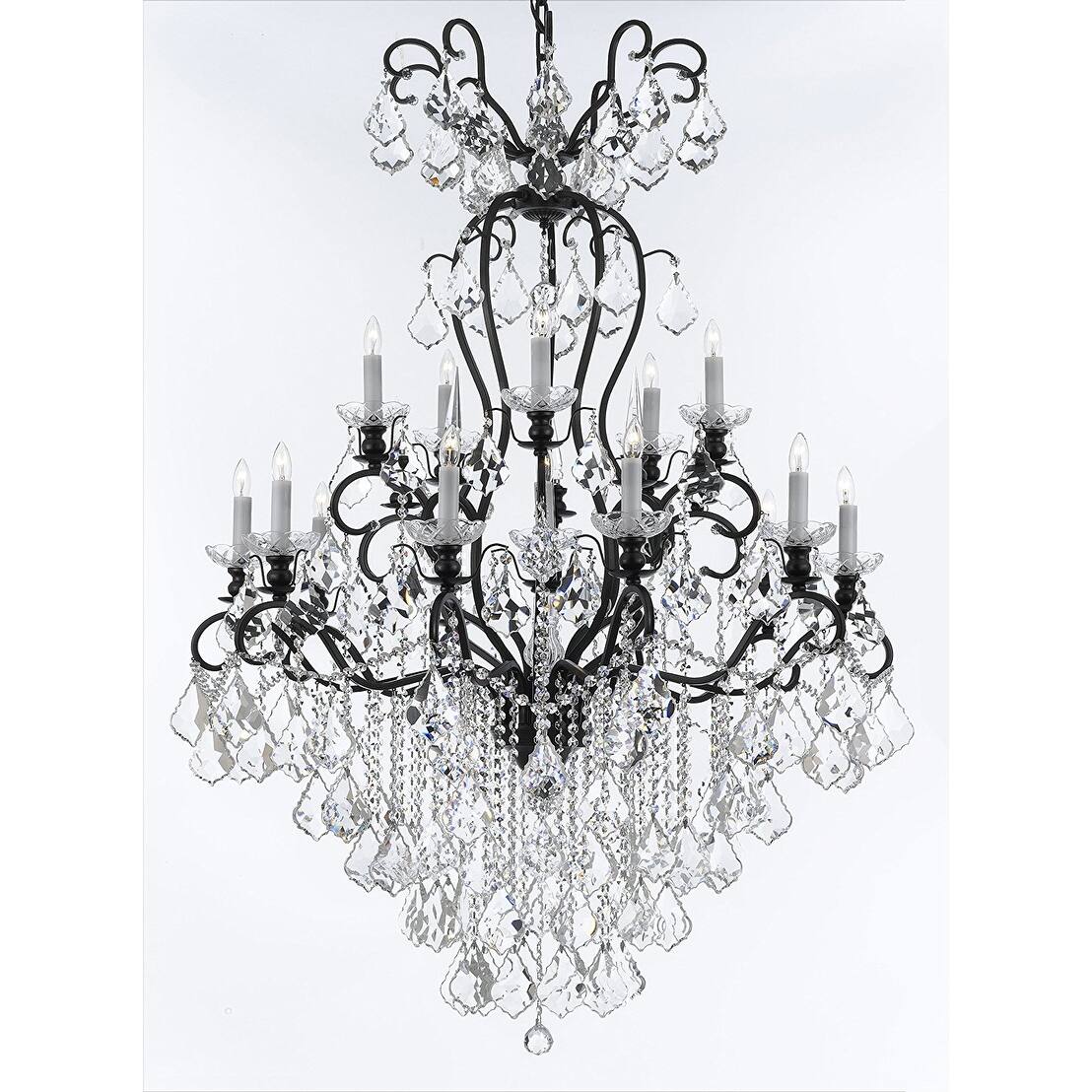 Wrought Iron Crystal Chandelier Lighting - Chandeliers For Bedrooms by Overstock.com