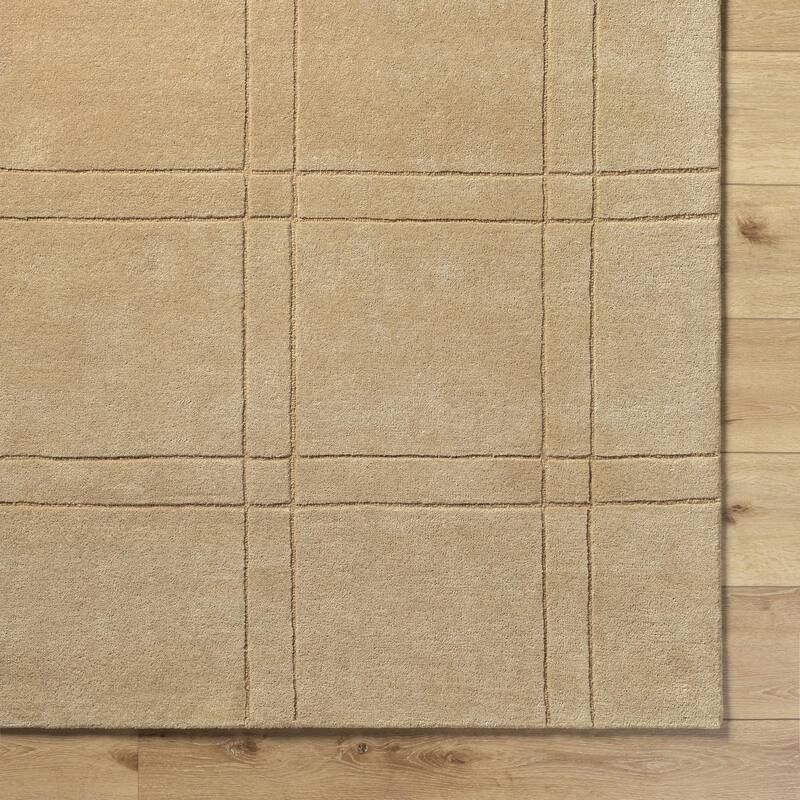 Keshaun Casual Solid Color Wool Area Rug