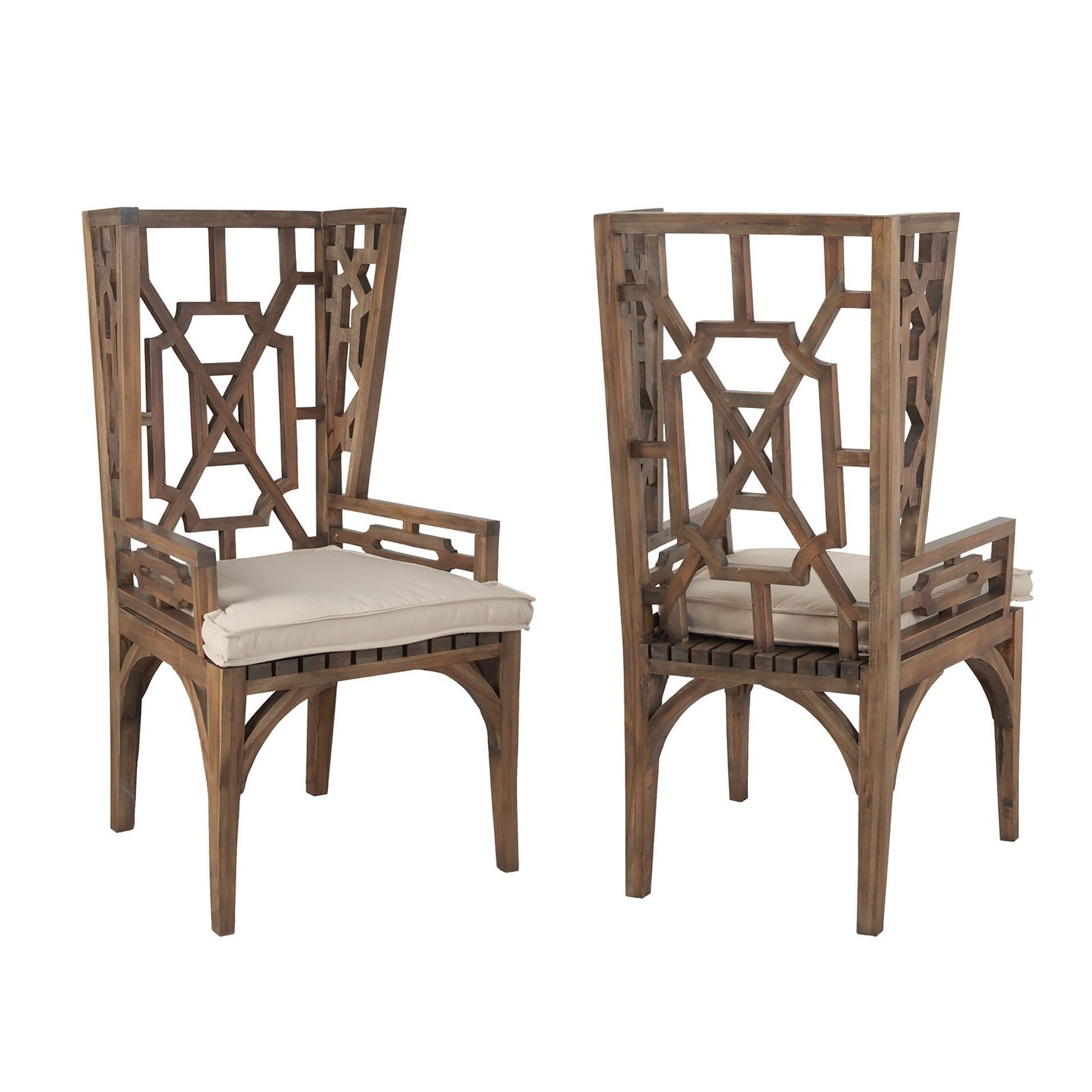 Shop Guildmaster 6917005p Et 33 Wide Two Piece Rattan Outdoor Arm Chair Set Euro Teak Oil Overstock 27197592
