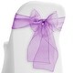 preview thumbnail 4 of 21, 100-Pack Organza Chair Cover Sashes by Lann's Linens Purple