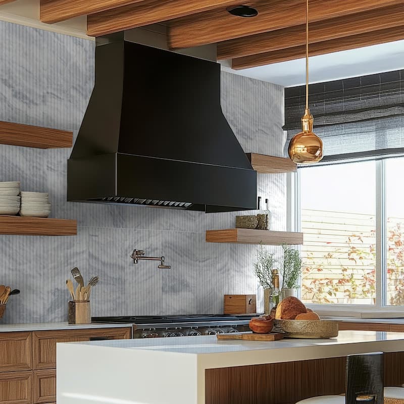 Ackland AKM-M-FL24X12FTLH-CA Flutelle - 12" x 24" Marble Linear Wall