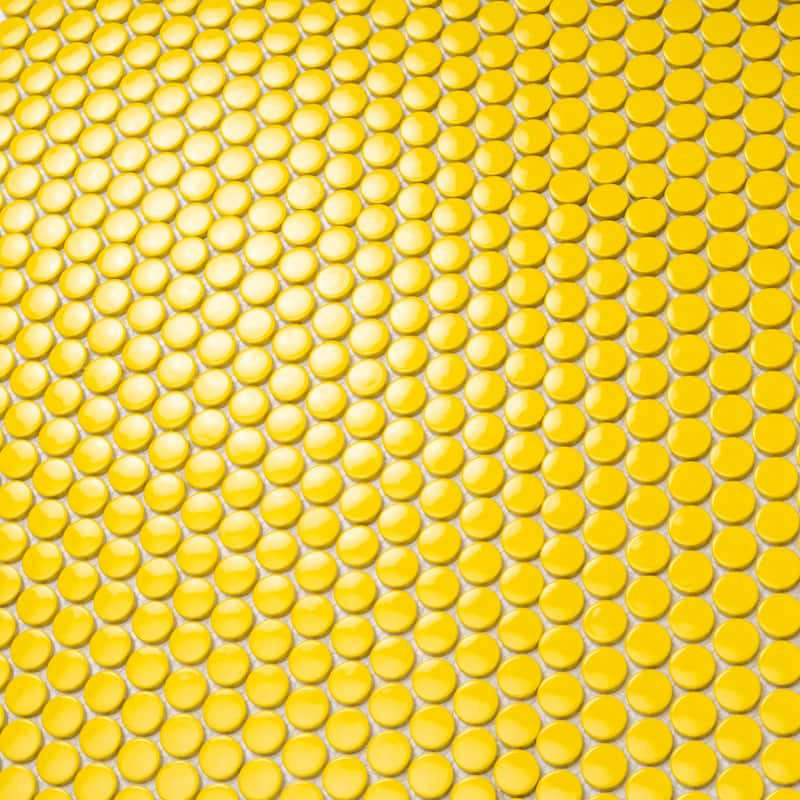 Apollo tile 12" x 12" Cirkel Glossy Yellow Porcelain Tile (9.87 sq ft/case) - 10 Pack