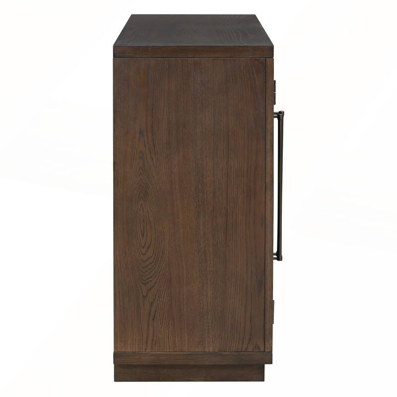 4 Doors Large Storage Sideboard Buffet Cabinet with Glass Doors