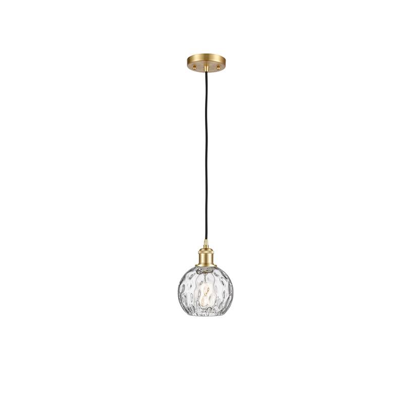 Innovations Lighting Ballston Athens Water Glass 1 Light 6" Cord Hung Mini Pendant - Satin Gold