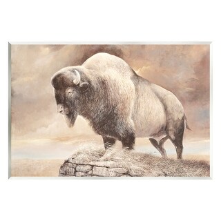 Stupell Wildlife Bison Forest Nature Scenery Wall Plaque Art by Ruane ...