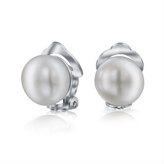 Bling Jewelry White On Freshwater Cultured Pearl Clip Bling Jewelry White On Freshwater Cultured Pearl Clip Earrings 9mm Sterling Silver Free Shipping Orders Over 45