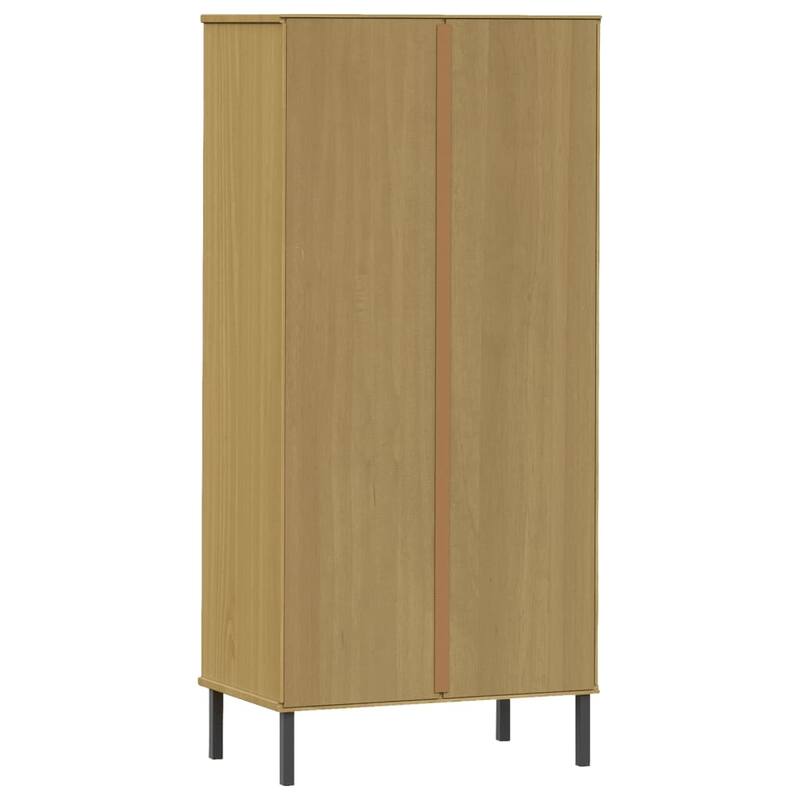 vidaXL Bookshelf Book Cabinet with 2 Drawers Storage Cabinet OSLO Solid Wood - 23.6" x 13.8" x 50.6"