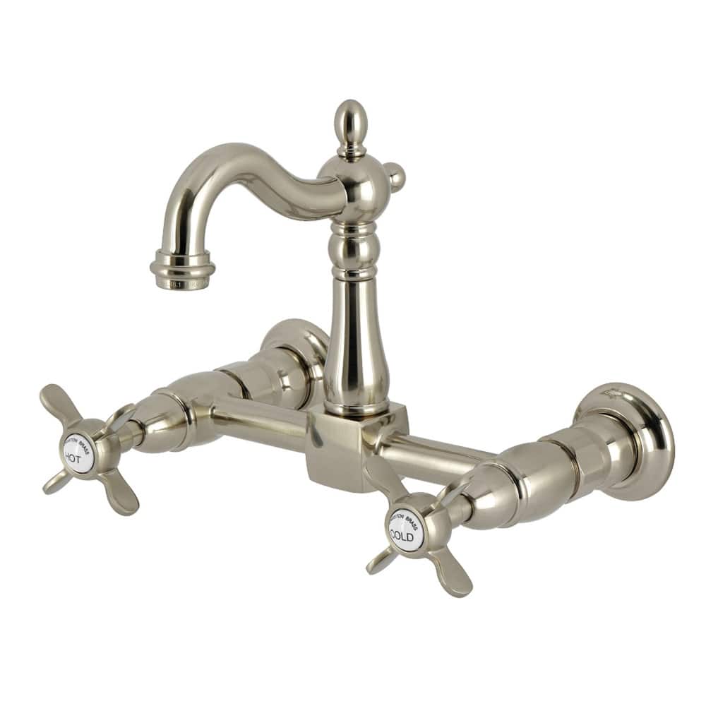 Kingston Brass Essex Double-Handle Wall-Mount Pre-Rinse Bridge Kitchen Faucet