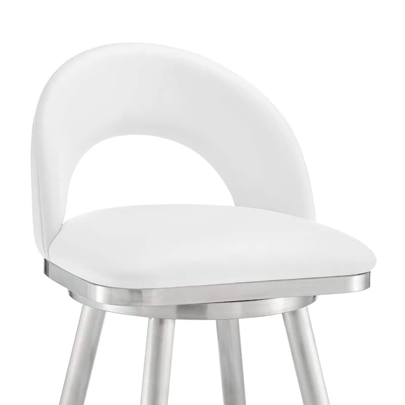 Charlotte Faux Leather and Metal Swivel Counter or Bar Stool