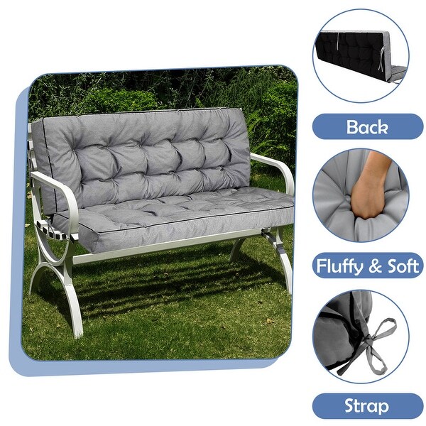 55in Outdoor Swing Cushions, 3 Seat Porch Swing Cushion Replacement with  Backrest, Swing Cushions for Outdoor Furniture - On Sale - Bed Bath \u0026  Beyond - 40826041