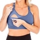 preview thumbnail 7 of 5, Love and Fit Strappy Back 2.0 Nursing Sports Bra 2XL - Slate Blue