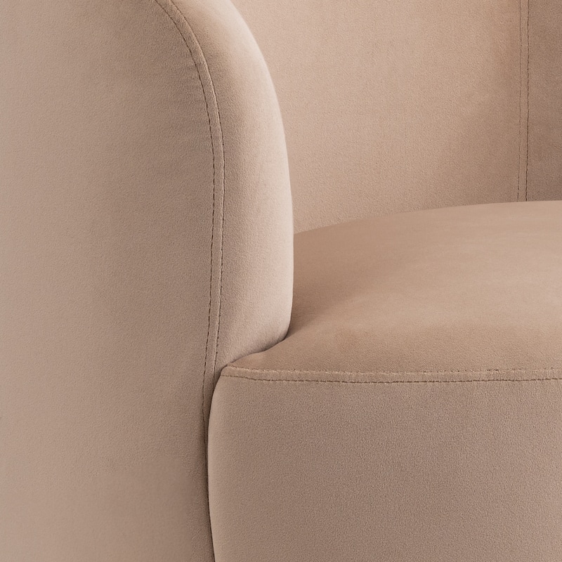 26.5" Wide Velvet Small Swivel Barrel Accent Chair