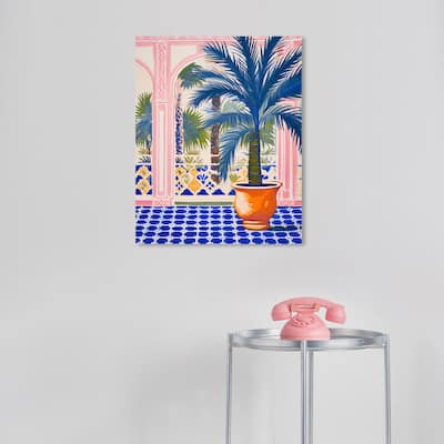 Wynwood Studio Canvas Architecture and Buildings Porticos I Blue and Sapphire Blue Modern & Contemporary Wall Art Canvas Print