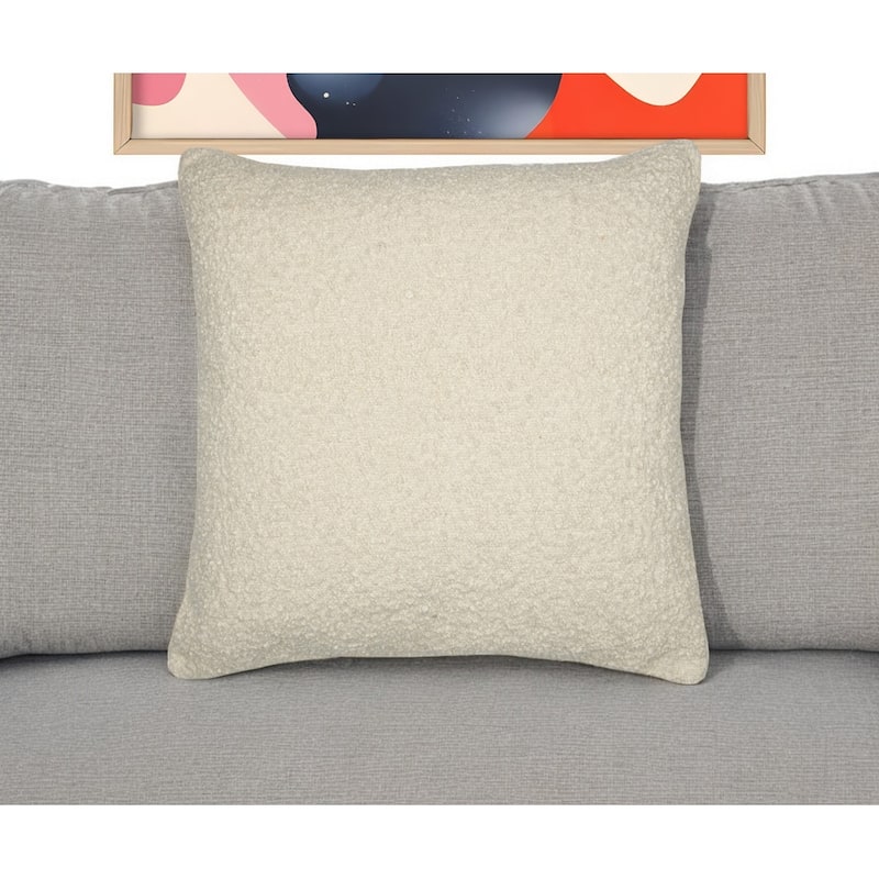 HomeRoots 20" Ivory Throw Pillow With Shag - Accent - Polyester