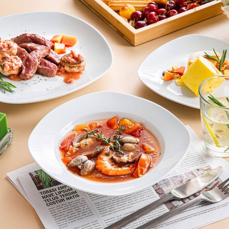 MALACASA Elisa Porcelain Dinnerware Set (Service for 6)