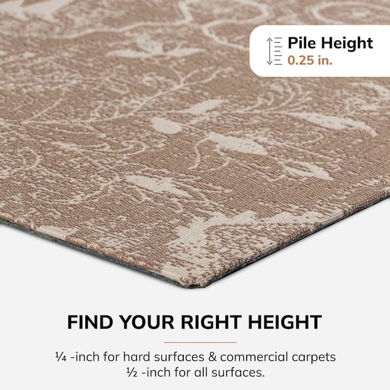 Jani 40"x54" Rug'd Chair Mat-Rug Style Office Chairmat for Carpet & Hard Floors| 0.25" Thick |Non-Slip, Foldable Desk Chair Mat