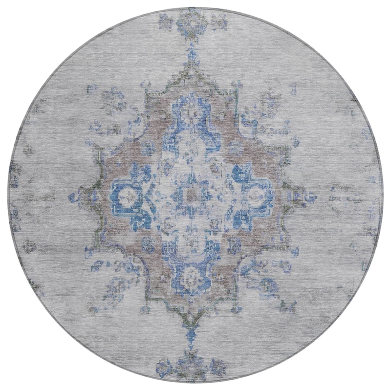 Machine Washable Indoor/ Outdoor Traditional Tabriz Chantille Rug