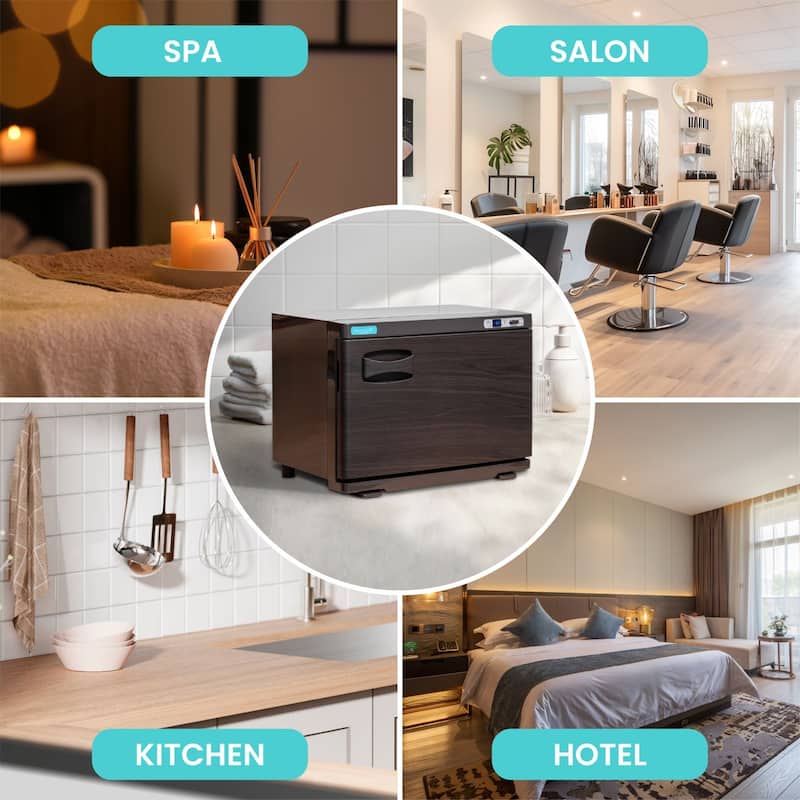 2in1 Towel Warmer UV Sterilizer (20L) for Salon Spa Beauty Massage and Home Use, Wood Grain - N/A