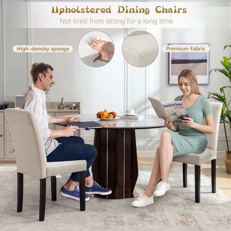 VECELO Upholstered Dining Chairs Set of 2 Parson Classic Upholstered Dining Chair,Modern 37" Parson Chairs