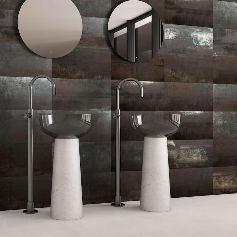 Metallica 12x24 Graphite Semi Polished Porcelain Tile - Floor, Wall - Large Format - 4 x 4 Sample - Grey