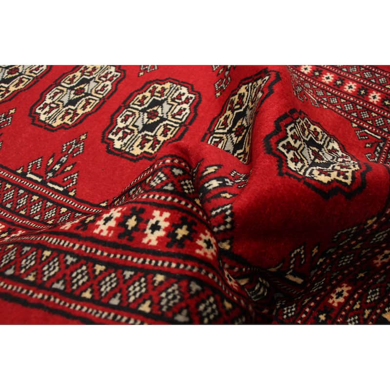 ECARPETGALLERY Hand-knotted Finest Peshawar Bokhara Red Wool Rug - 2'0 x 3'0