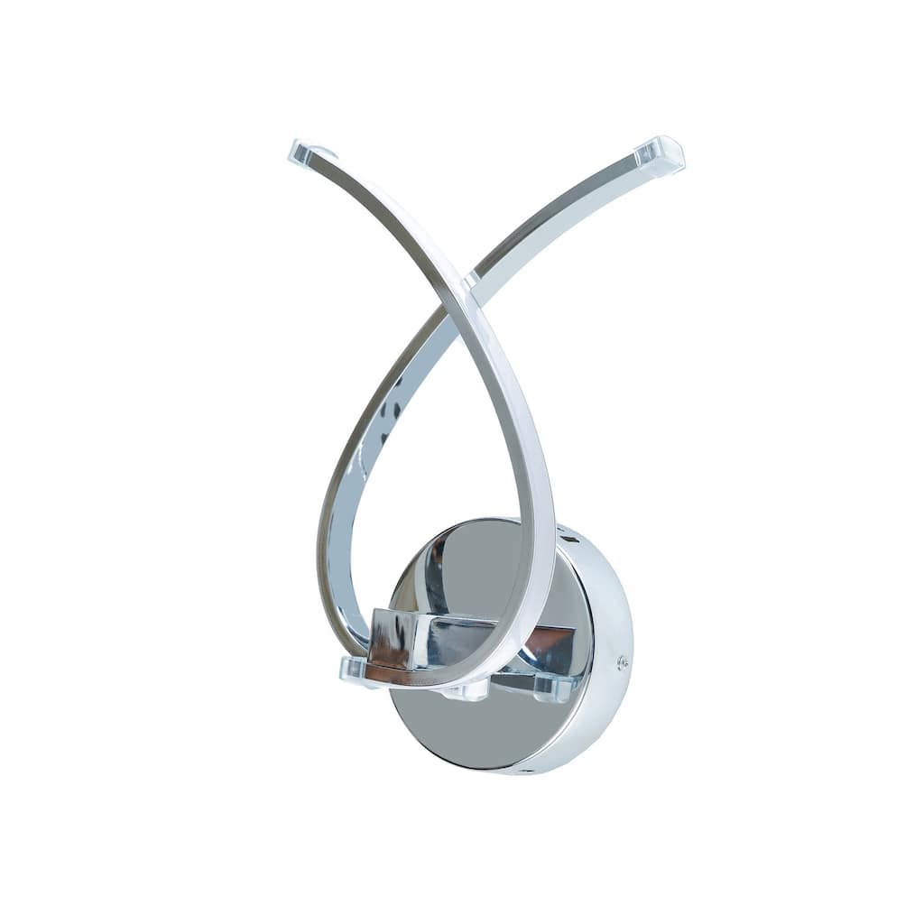 2-Light Chrome Wall Sconce With Acrylic Diffusers