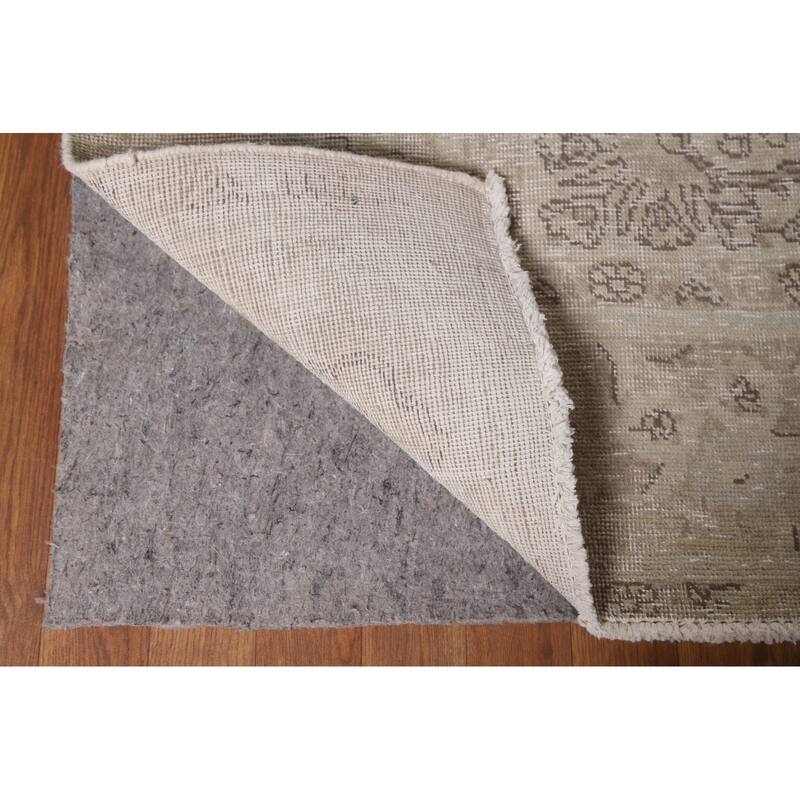 Hand Knotted Oriental 100% Wool Carpet Traditional Floral Beige & Ivories Tabriz Area Rug - 12' 9'' X 9' 10''