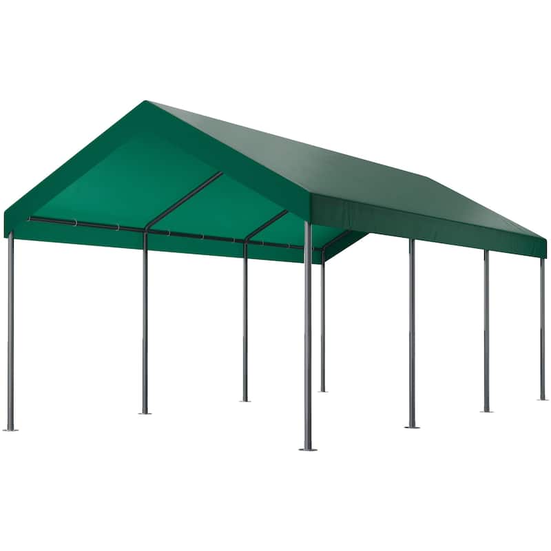Futzca 10x20ft Heavy Duty Carport with UV Resistant Canopy - N/A
