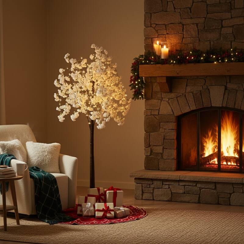 6ft Lighted Cherry Blossom Tree Floor Lamp