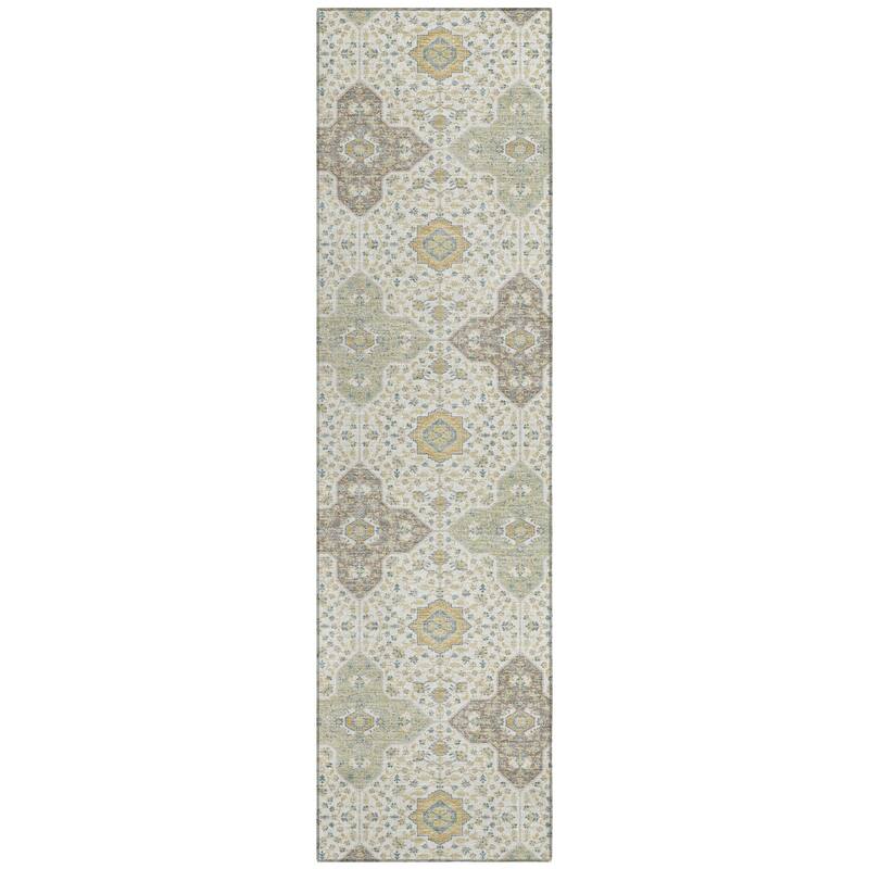 Machine Washable Indoor/ Outdoor Traditional Columbus Chantille Rug