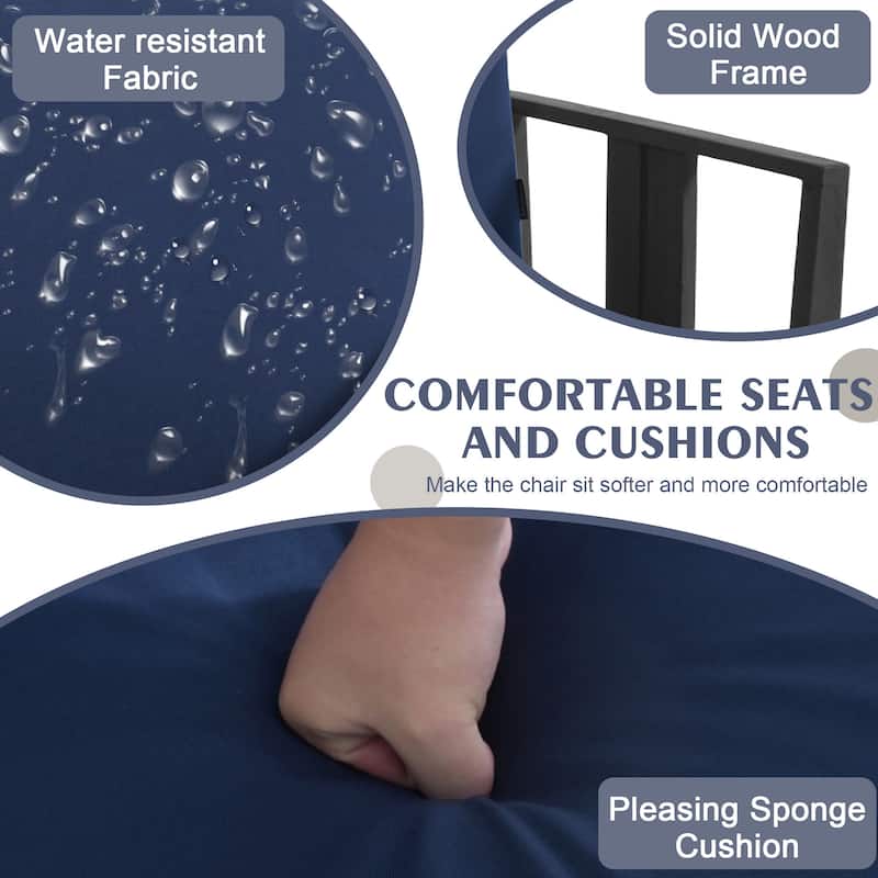 Outdoor Patio Wood Loveseat with Cushion