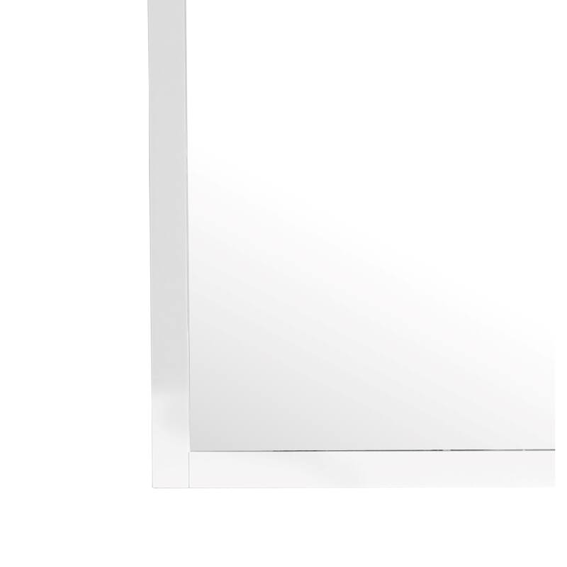 Wooden Framed Rectangular Dresser Wall Mirror - 37" - White