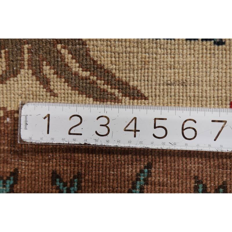 Animals Pictorial Kazak Oriental Foyer Rug Handmade Beige Wool Carpet - 2'0" x 3'0"