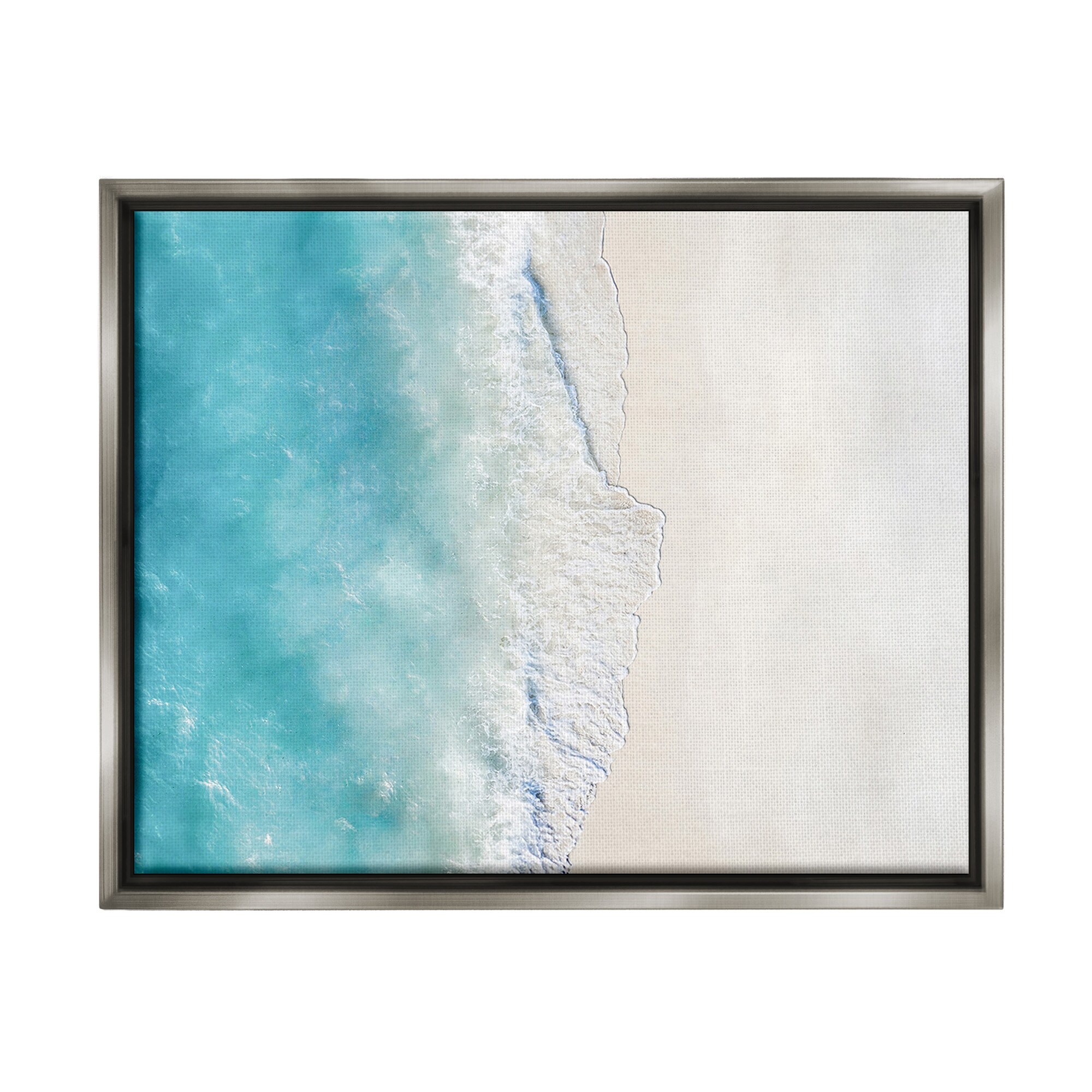 Stupell Vivid Beach Aerial View Framed Floater Canvas Wall Art Design By Sisi and Seb