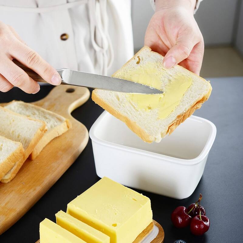 LOVECASA Porcelain 24Oz. Butter Dish with Lid