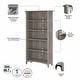 preview thumbnail 34 of 40, Bush Furniture Salinas Tall 5 Shelf Bookcase with Adjustable Shelves