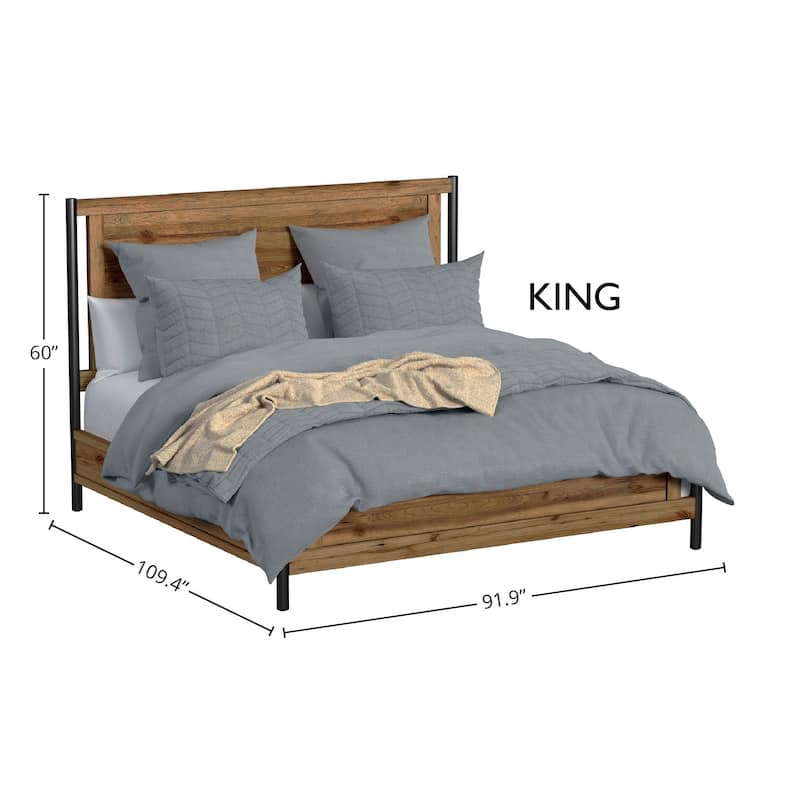 Norcross Wood Panel Bed, Hickory, King