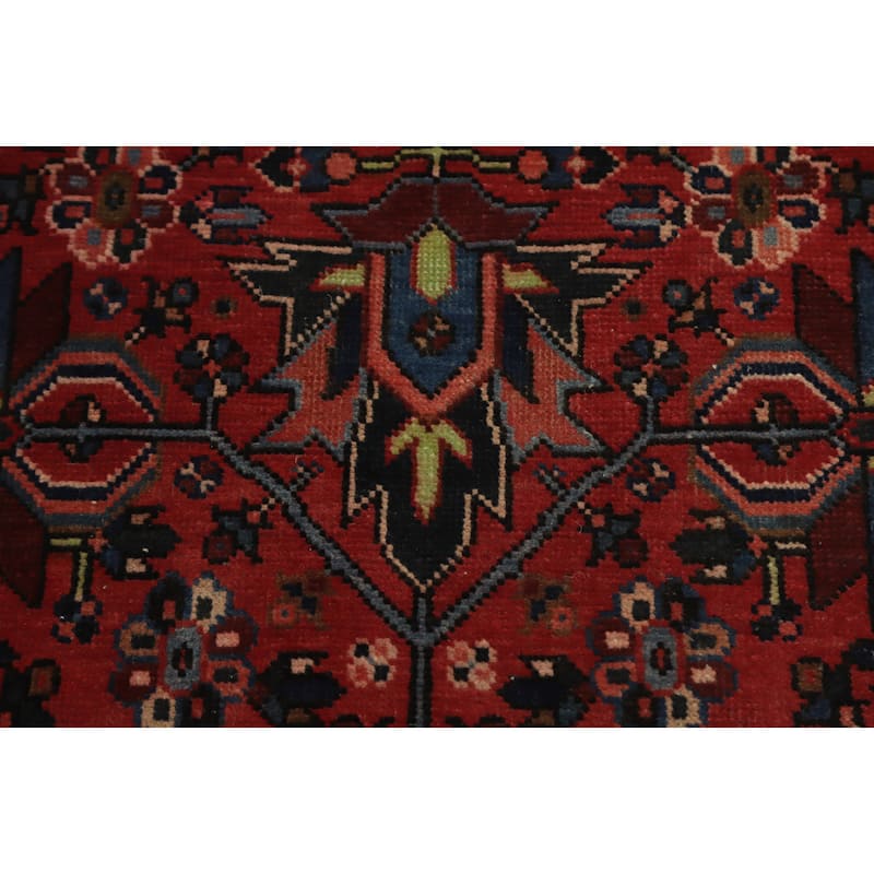 Hand Knotted Oriental 100% Wool Carpet Traditional Floral Oranges & Rust Tabriz Runner Rug - 10' 11'' X 2' 10''