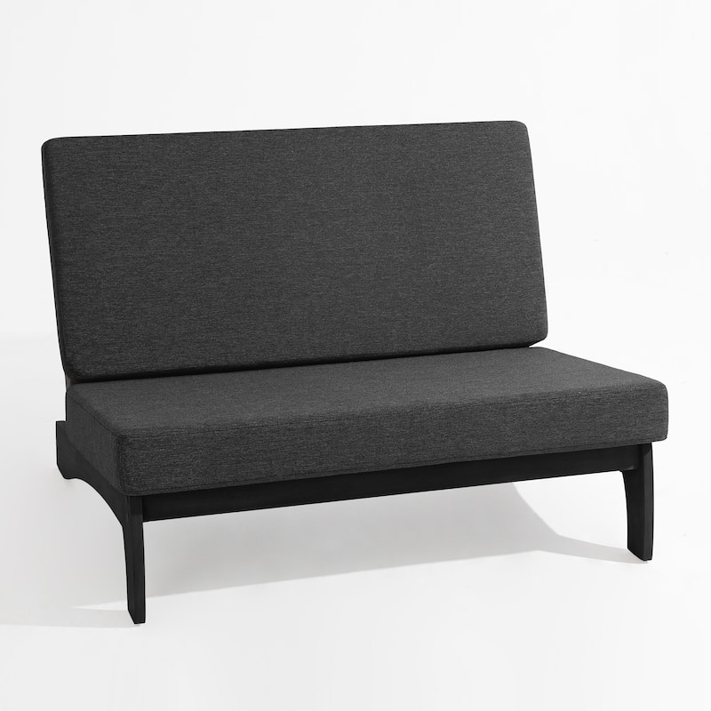 Outdoor Furniture Teak Wood Armless Loveseat Sofa With Cushion