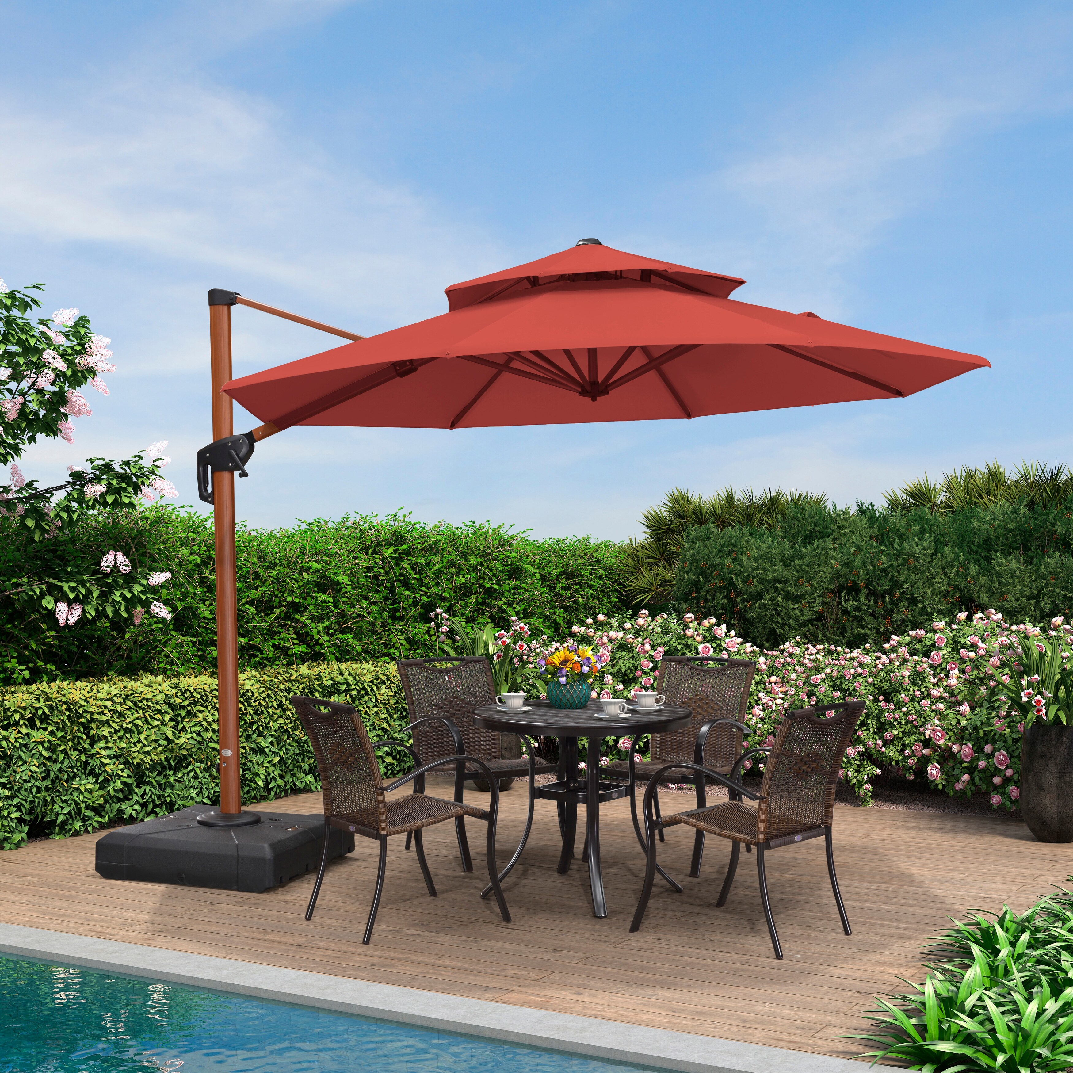 abba 7x9 patio umbrella Replacement Canopy for Abba Patio 7 x 9 Patio Umbrella  RipLock 350