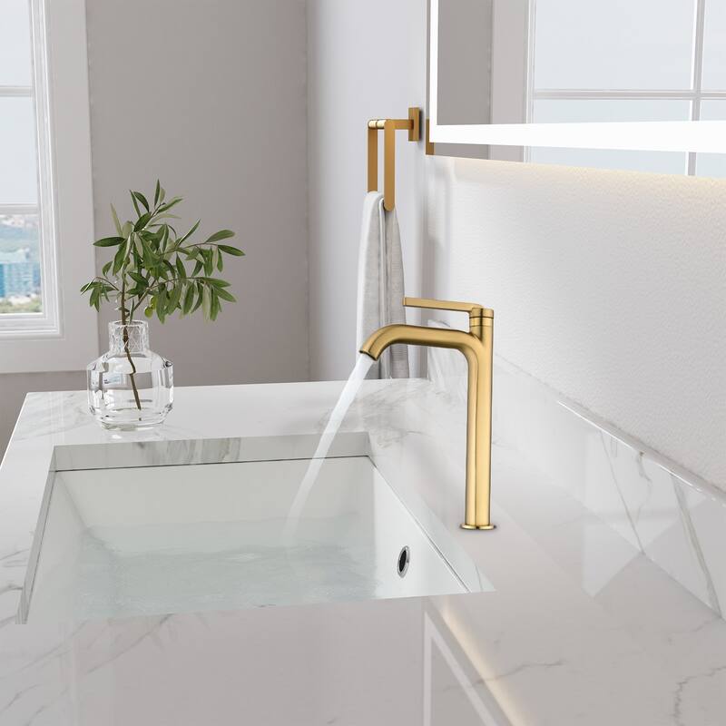 Handle Bathroom Faucet - Brushed Gold