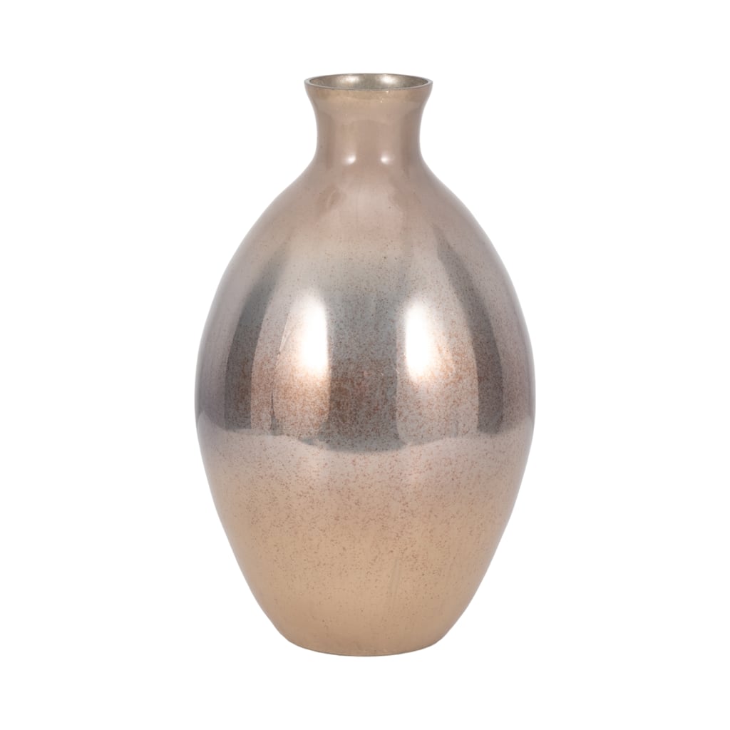 Sagebrook Home Glass Champagne Textured Round Bulbous Vase