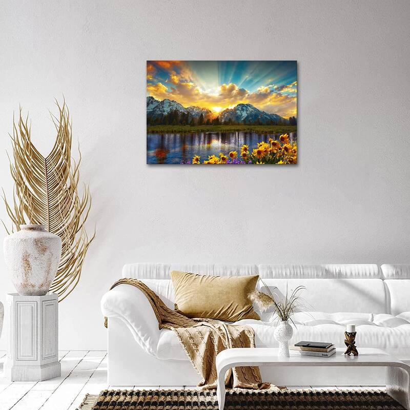 Grand Teton National Park Wall Art Sunflower Landscape