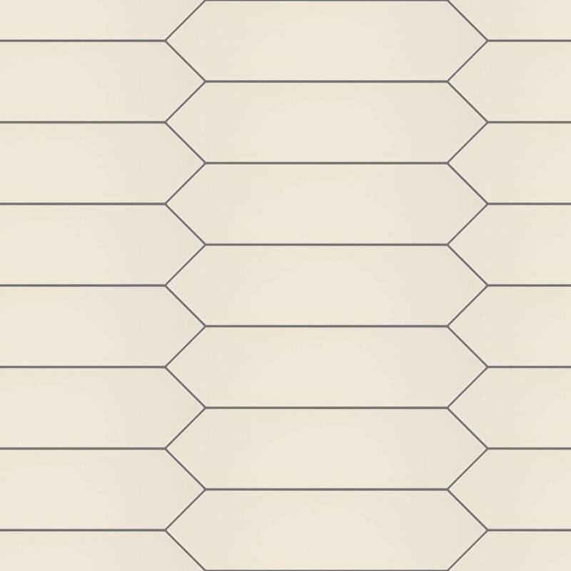 Shaw Cutlass - 3" x 12" Hexagon Tile - Glossy Ceramic Visual - Sold by - Cream