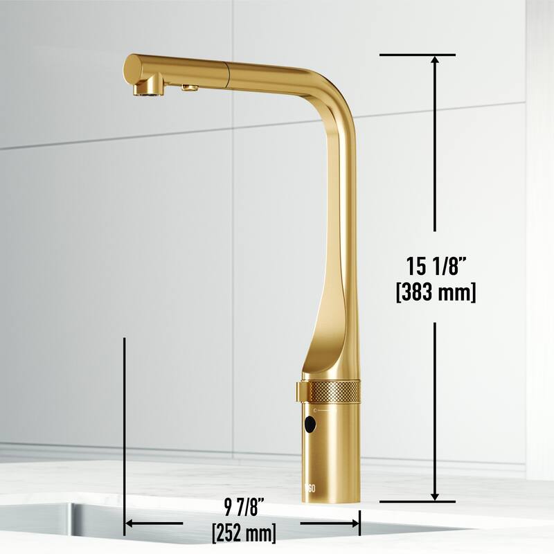VIGO Jewel 15" H Touchless Pull-Out Sprayer Kitchen Faucet