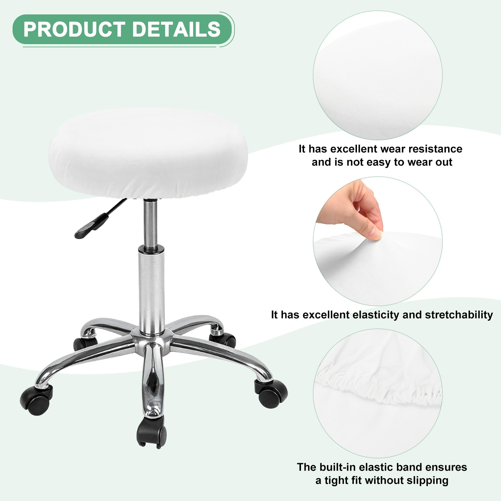 Bar Stool Covers Round for 12-15 Inch Stretch Fabric Cover